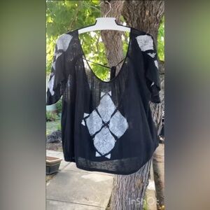 Free People Tribal Print Blouse